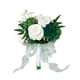 thumbnail image 2 of Flor De Dama De Honor Nupcial Con Ramo De Boda Para Boda Hogar Graduación Verde Blanco, 2 of 3