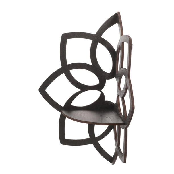 Estante Esquinero con Forma de Flor, Estante Esquinero de Pared, Organizador de Almacenamiento, Estantes Flotantes de Madera, Estante de Almacenamient