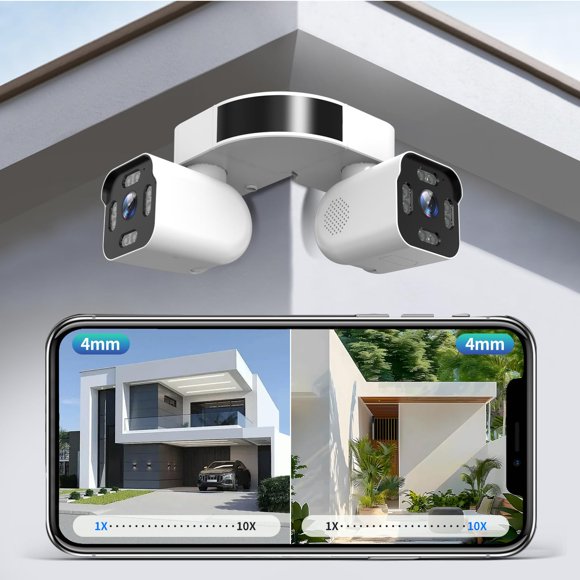 Cámaras de seguridad para exteriores Xparkin Dual Lens 2.5K/5MP WiFi