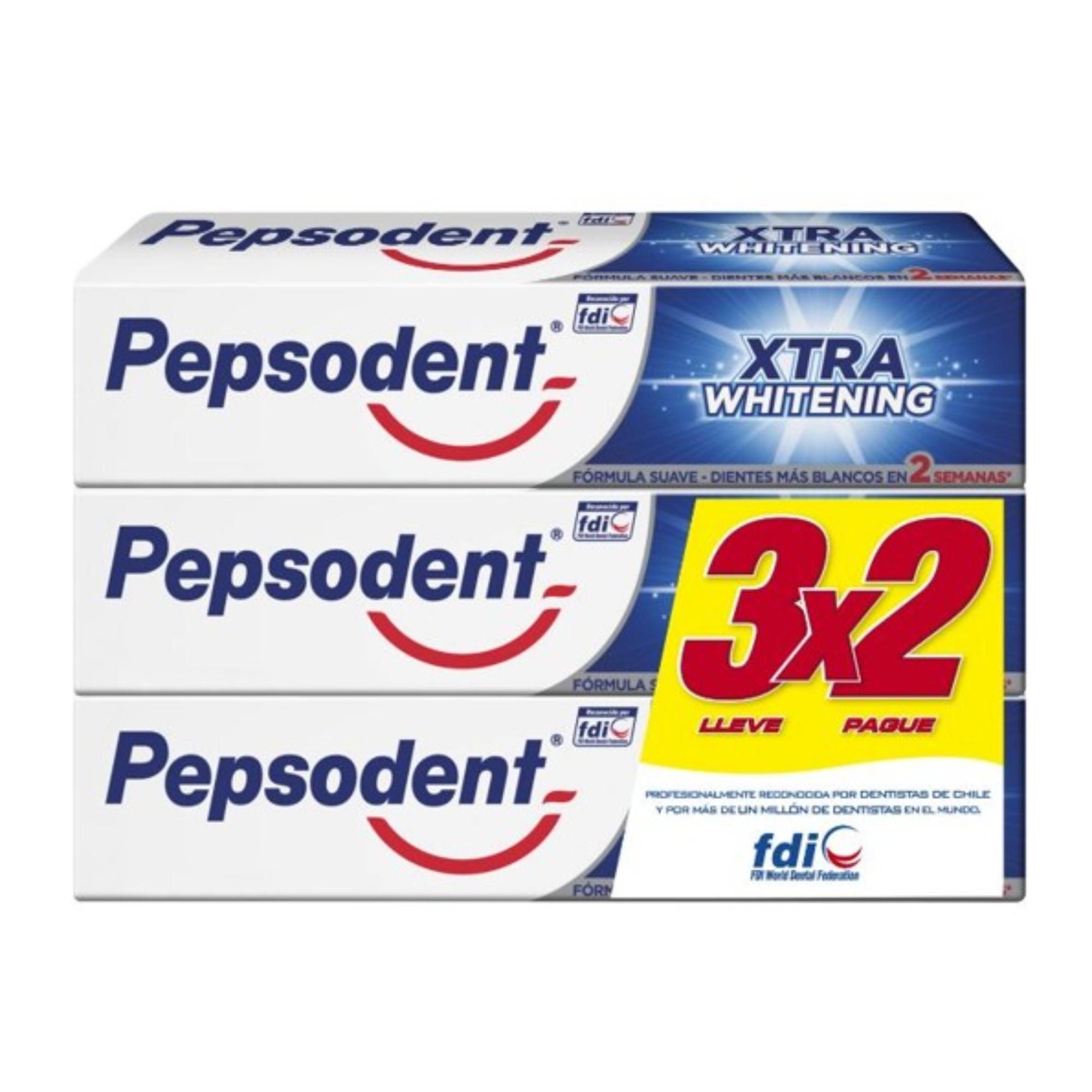 Pasta Dental Xtra Whitening 3 Un 130 gr c/u Pepsodent