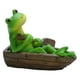 thumbnail image 1 of Mini Estatuilla De Rana, Artesanía De Ranas, Estatua, Escritorio, Gabinete, Decoración, Rana En Bote, 1 of 5