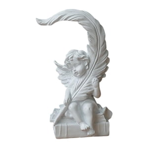 Magideal - Figuras De Querubines Colección De Estatuas De Jardín Escultura En Ángulo Estatua De Ángel Adorable Para Centros De Mesa De Comedor Adorno Para Izquierda