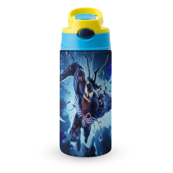 Venom Botella de Agua con Tapa Pop Top de Un Toque, Acero Inoxidable, a Prueba de Fugas, para Deportes, Botella Infantil azul 12 oz