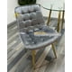 thumbnail image 2 of Pack 2 Sillas De Comedor Roma Tapiz Felpa Base Resistente Dorada - Gris, 2 of 3
