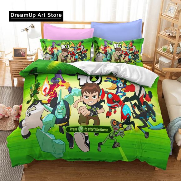 x338 Bed Sheets Cartoon Ben Gwen Alien Force Bedding Set Boys Girls Twin Size Duvet Cover Pillowcase Bed boys Adult 3-Piece Bedding Set (1 Duvet Cover + 2 Pillow Shams) nj338