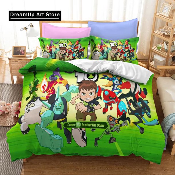 x338 Bed Sheets Cartoon Ben Gwen Alien Force Bedding Set Boys Girls Twin Size Duvet Cover Pillowcase Bed boys Adult 3-Piece Bedding Set (1 Duvet Cover + 2 Pillow Shams) nj338