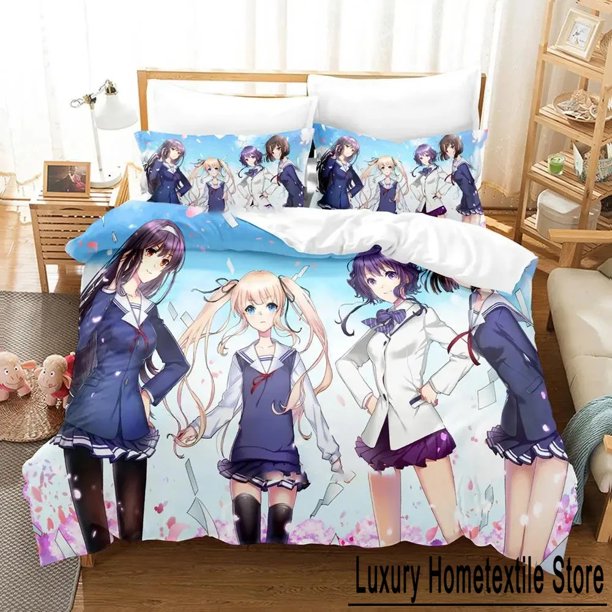Saekano How to Raise a Boring Girlfriend Bedding Set Boys Girls Size Duvet Cover Pillowcase Bed Kids Adult Bed Sheets