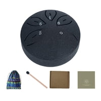 Magideal - Mini Tambor De Lengua De Acero De 3 Pulgadas, 6 Notas, Tambor De Lluvia Exterior, Instrumento Musical De Percusión Para Niños Y Adultos, Concierto Y J Negro