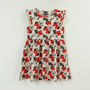 Vestido Sin Manga Y Collet Niña Blanco Print Minnie Disney