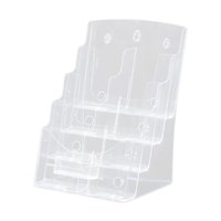 Ioensy - Titular De Folletos Y Folletos, Tarjetero De Visita, Menú Escolar, Soporte De Exhibición Acrílico, 4 Niveles, 23,5X20X34Cm