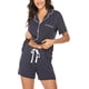 thumbnail image 2 of Conjunto de pijama de manga corta para mujer, ropa de dormir con botones y suave para estar en casa, 2 of 6