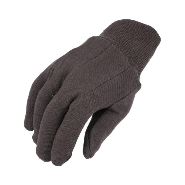 Guantes de trabajo SHIELD GLOVES color café de jersey para hombre, talla grande, 12 pares