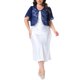 thumbnail image 2 of Agnes Orinda Conjuntos de Halloween para Mujeres Tallas Grandes Escuela Colegio Bolero Chaquetas Encaje Floral Tops Elegantes Transparentes Abiertos al Frente Mangas Cortas Cárdigans 4X Azul Marino, 2 of 6