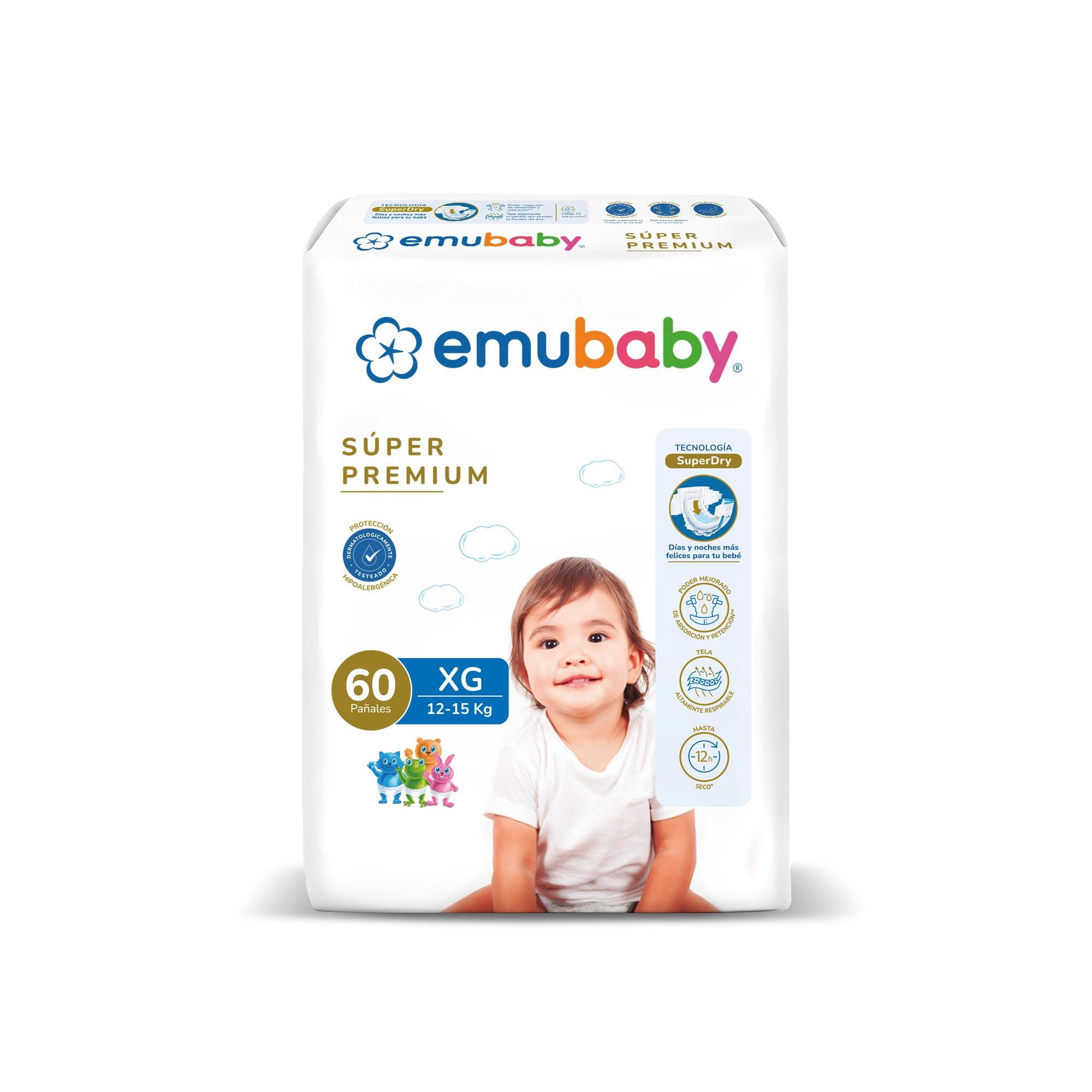 Pañales Súper Premium Xg 60 un Emubaby