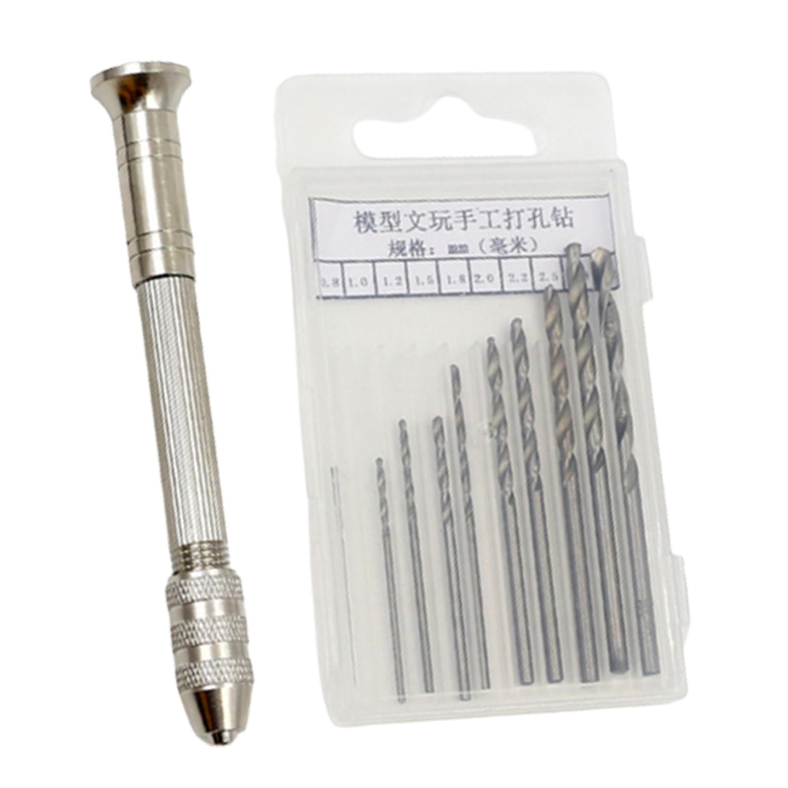 Magideal - Brocas De Mano Con Tornillo De Banco Profesion (0,5-3,0mm), Mini De Brocas Helicoidales De Precisión Para Joyería, Llavero De Metal, Colgante Con Taladro Manual