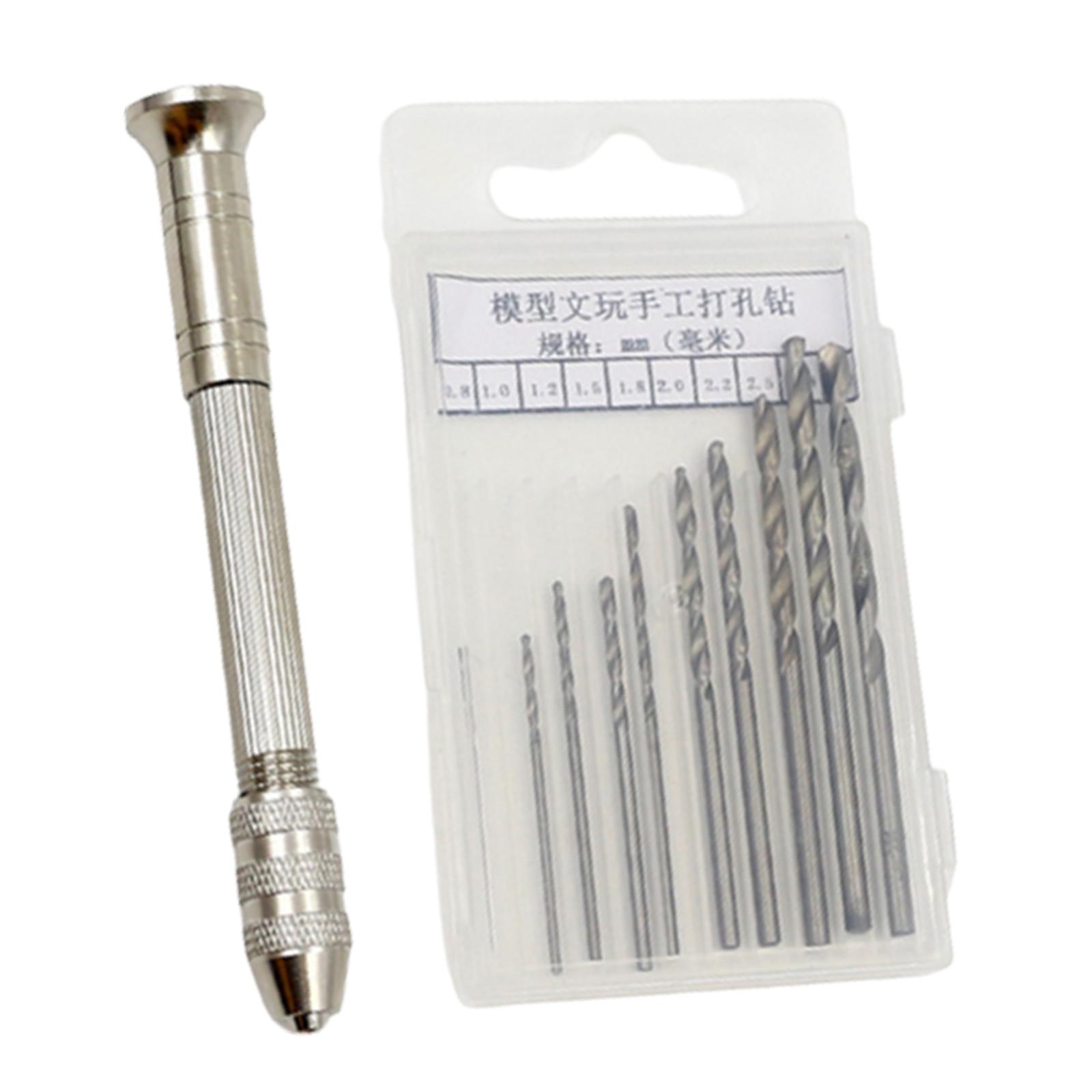 Magideal - Brocas De Mano Con Tornillo De Banco Profesion (0,5-3,0Mm), Mini De Brocas Helicoidales De Precisión Para Joyería, Llavero De Metal, Colgante Con Taladro Manual
