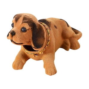 Magideal - Adornos De Coche Para Perros Con Cabeza Móvil, Adornos Para Salpicadero De Coche, Juguetes Artesanales, Regalos Creativos, Adorno De Oficina Para Escr Marrón