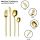 thumbnail image 3 of Juego de cubiertos dorados de 24 piezas, para 6 personas, de acero inoxidable, incluye cucharas, tenedores y cuchillos, ideal para cocina, hogar, oficina, restaurante, hotel., 3 of 5