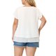 thumbnail image 4 of Blusa Casual de Chifón para Mujer de Talla Grande Agnes Orinda con Volantes, Mangas Cortas, Escote en V y Dobladillo de Doble Capa 1X Blanco, 4 of 9