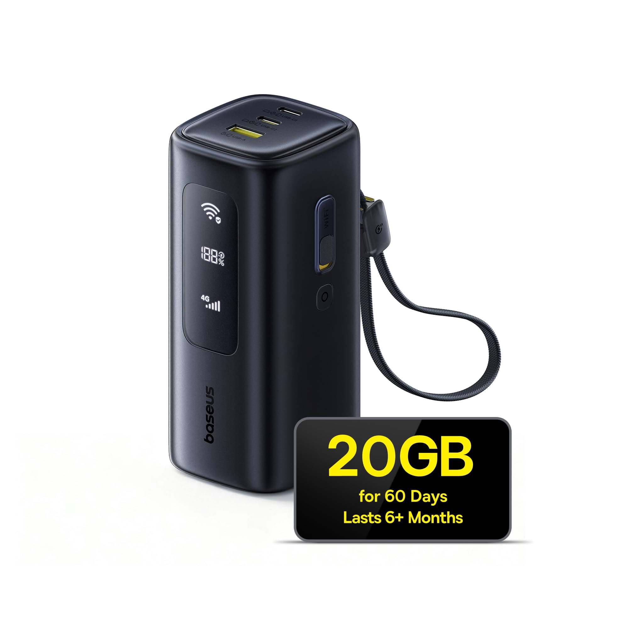 Baseus Gx11 Punto De Acceso Móvil 4g Lte Power Bank 20000mah 67w