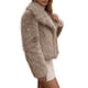 thumbnail image 4 of INSPIRE CHIC Abrigos de Piel Sintética para Mujer Mangas Largas Peludas Cuello con Solapa Forro Suave Oversize con Bolsillos Chaquetas de Invierno Cálidas Talla Mediana Caqui, 4 of 6