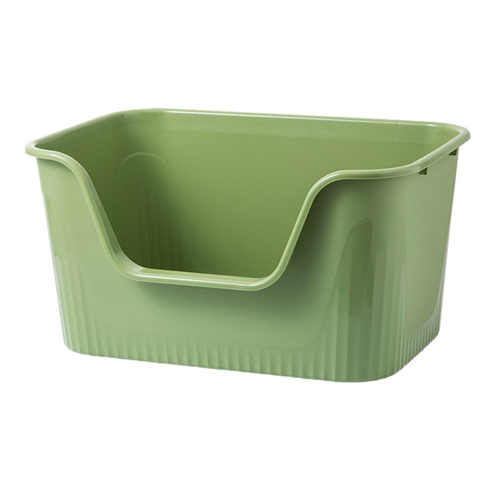 Lavabo De Arena Para Gatos Para Todo Tipo De Arena Para Gatos, Bandeja De Arena Para Mascotas Con Parte Superior Abierta, Color Verde