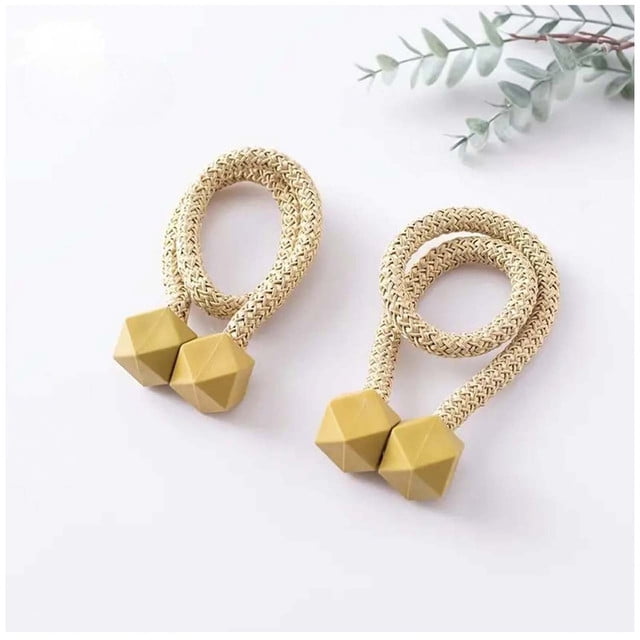 Wyj Hogar - Pack De 02 Sujetadores - Abrazaderas Magneticas Para Cortinas Dorado