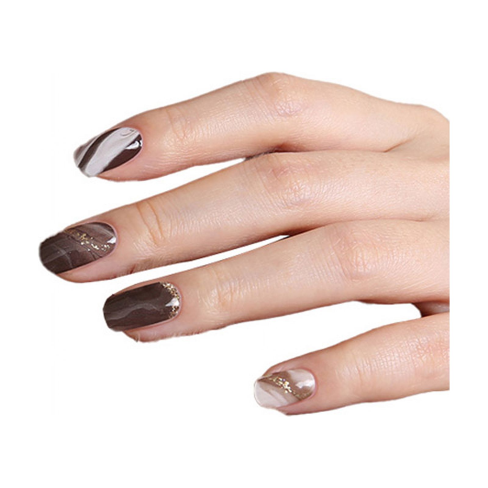 Tiolla - Uñas Sticker Efecto Gel Mocha Latte