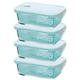 thumbnail image 1 of Pack 4 Contenedores Herméticos De Vidrio Rectangular 420ml Allegra, 1 of 4
