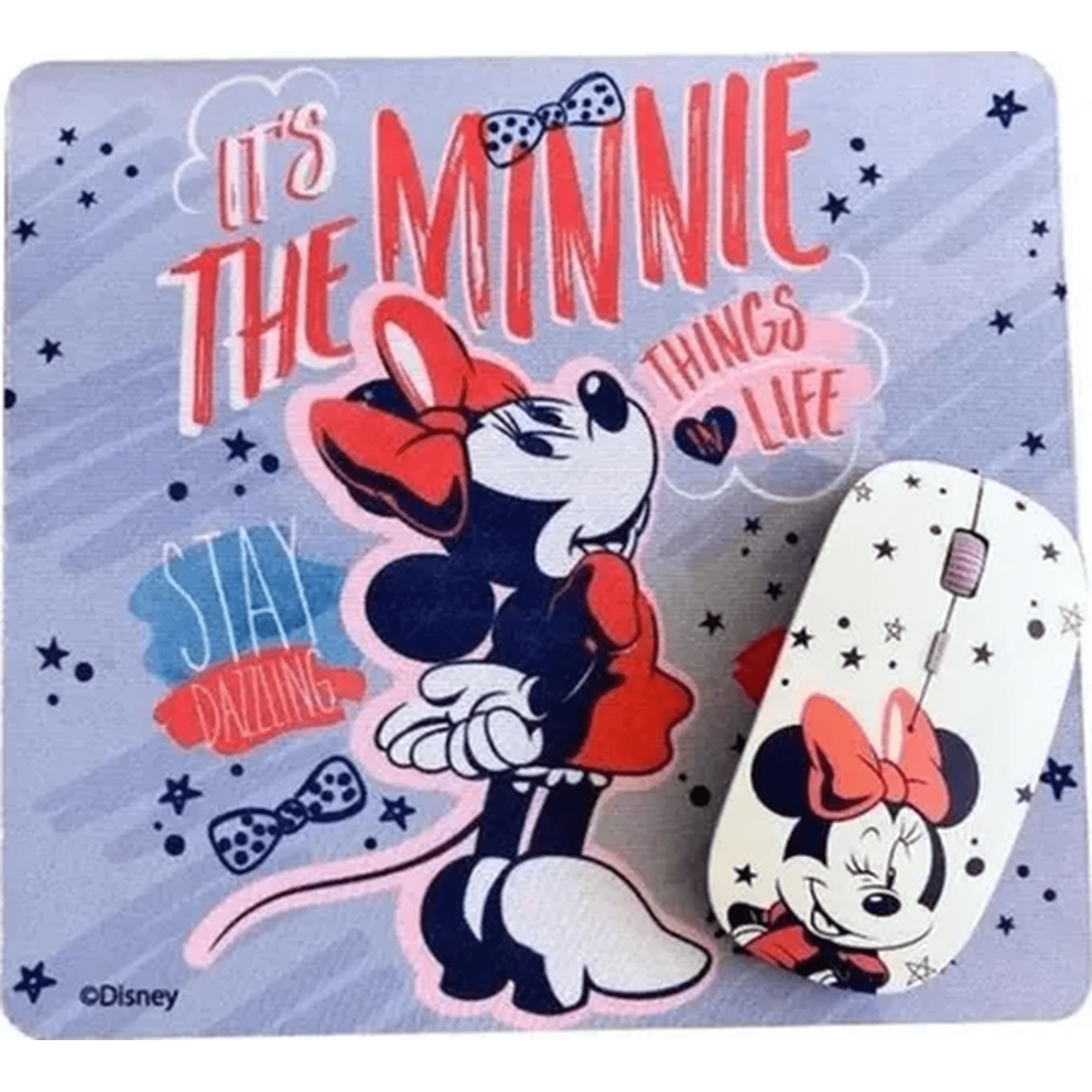 Genérico - Kit Mouse Inalámbrico + Pad Disney Minnie Lila