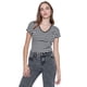 thumbnail image 1 of Polera Mujer M/C Rib Cuello V Roulette Líneas Negro Corona, 1 of 5