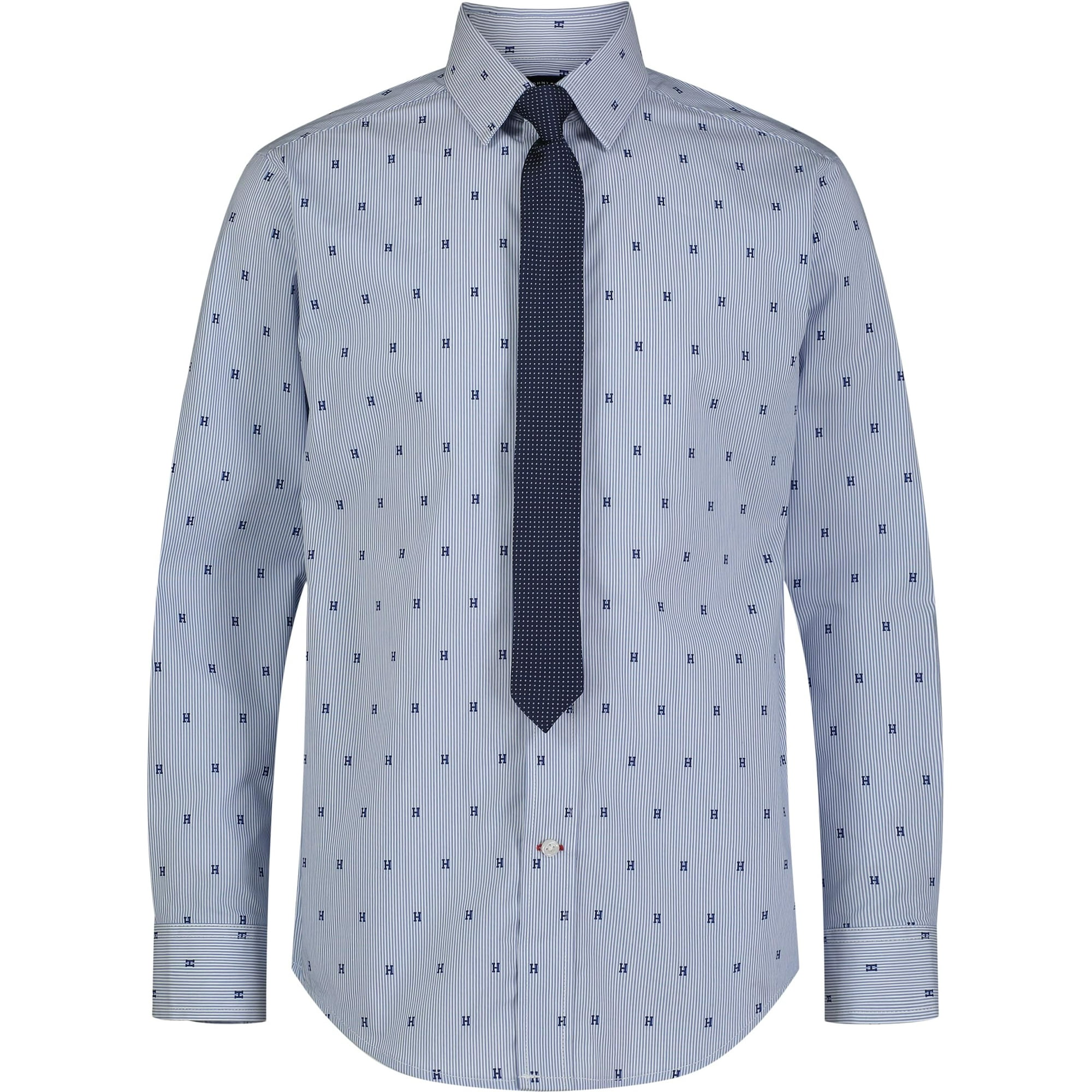 Camisa De Vestir Y Corbata Tommy Hilfiger Para Niños, Azul, Talla 10
