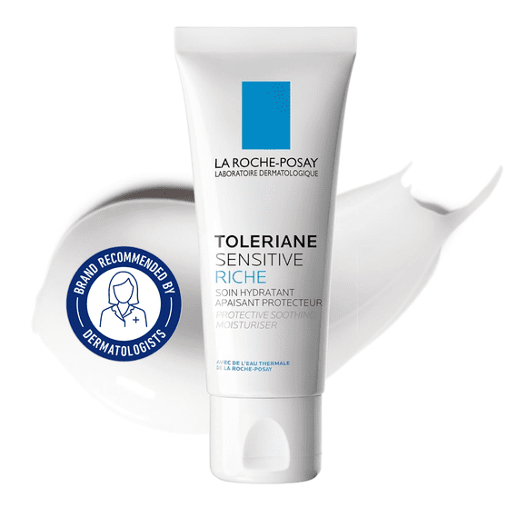 La Roche-Posay Toleriane Sensitive Rich Face Cream for Dry Skin with Glycerin and Ceramides, Suitable for Sensitive Skin, 40mL