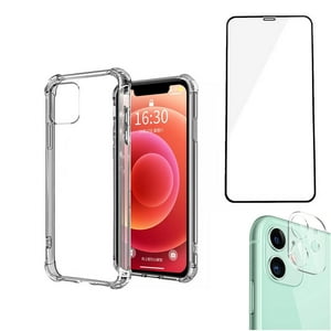 Genérico - Carcasa Reforzada Para Iphone 11 + Vidrio Full+Vidrio Cámara