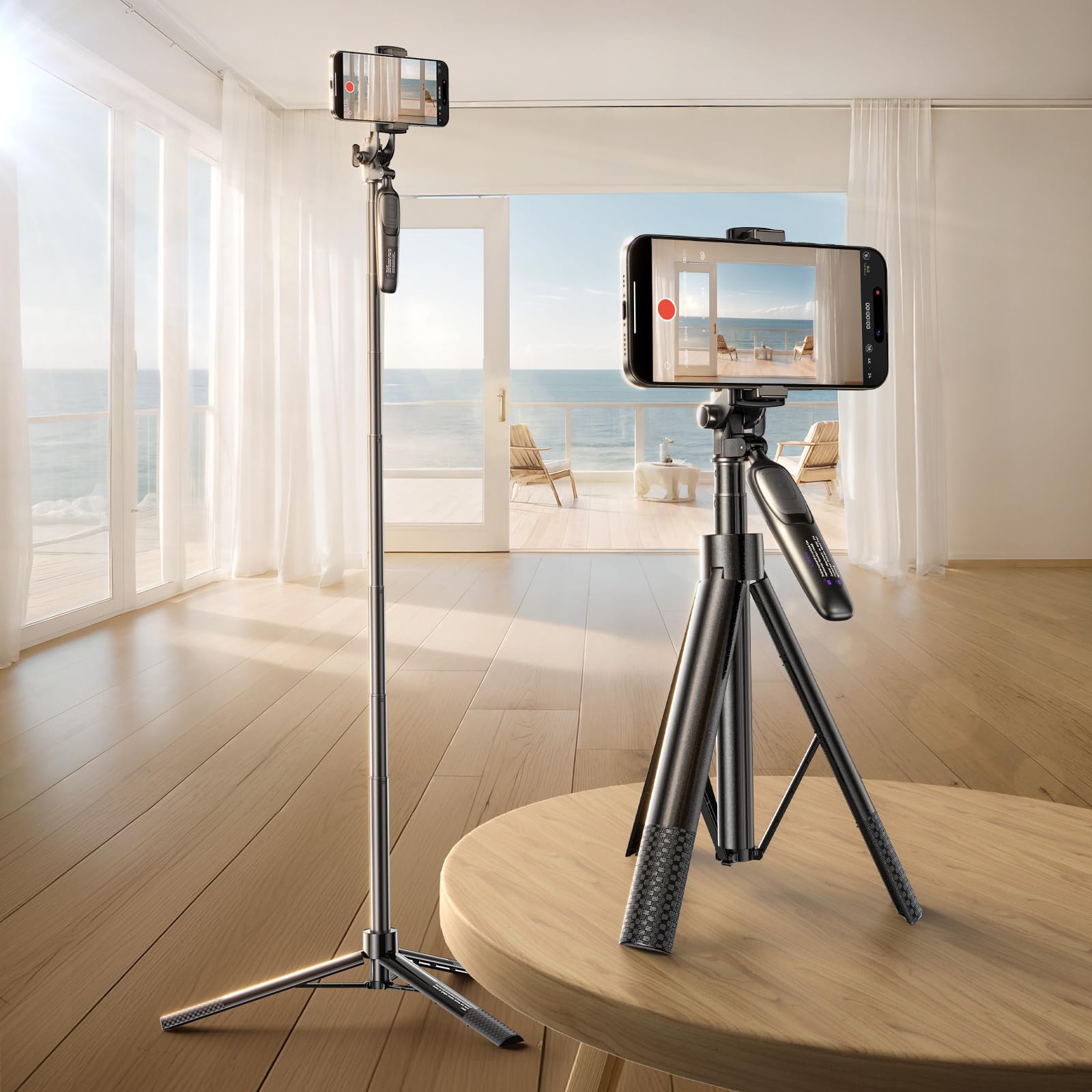 Trípode Lisen 5 En 1 Con Control Remoto Bluetooth Para Teléfono Celular