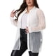 thumbnail image 4 of Agnes Orinda Disfraces de Halloween Camisa de Mujer Tallas Grandes Malla Transparente Manga Larga Abotonada Blusas Transparentes 1X Blanco, 4 of 7