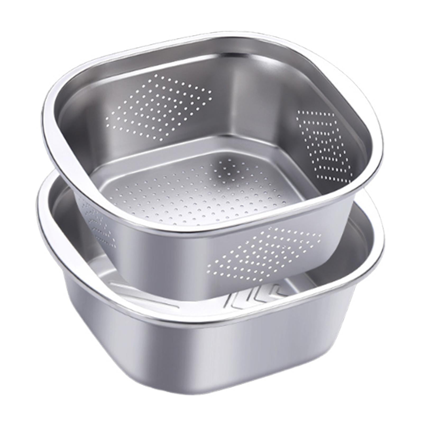 Magideal - Juego De Colador Y Tazón Filtro Para Arroz Cesta Para Frutas Y Tazón De Preparación Diseño Práctico Para Lavar Y Escurrir Adecuado Para El Uso Diario 4600 Ml