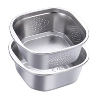 Magideal - Juego De Colador Y Tazón Filtro Para Arroz Cesta Para Frutas Y Tazón De Preparación Diseño Práctico Para Lavar Y Escurrir Adecuado Para El Uso Diario 4600 Ml