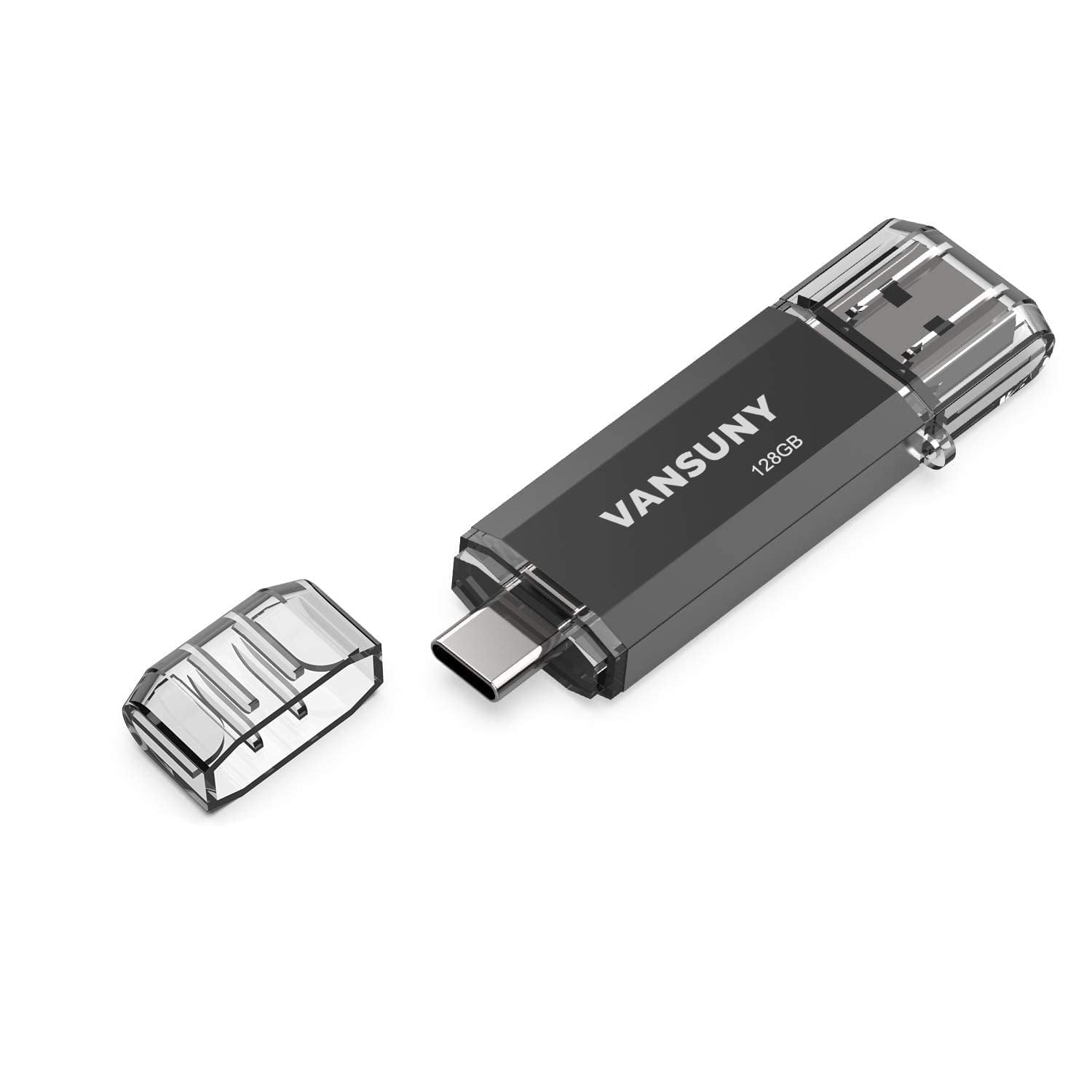 Unidad Flash Vansuny De 128 Gb Tipo C Usb 3.0+ Usb C Android, Color Negro