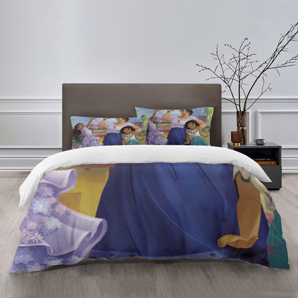Encanto Bedding Sets Bed Cartoon Duvet Cover Lightweight 3 Piece Bet Sets for Kids Boys Girls