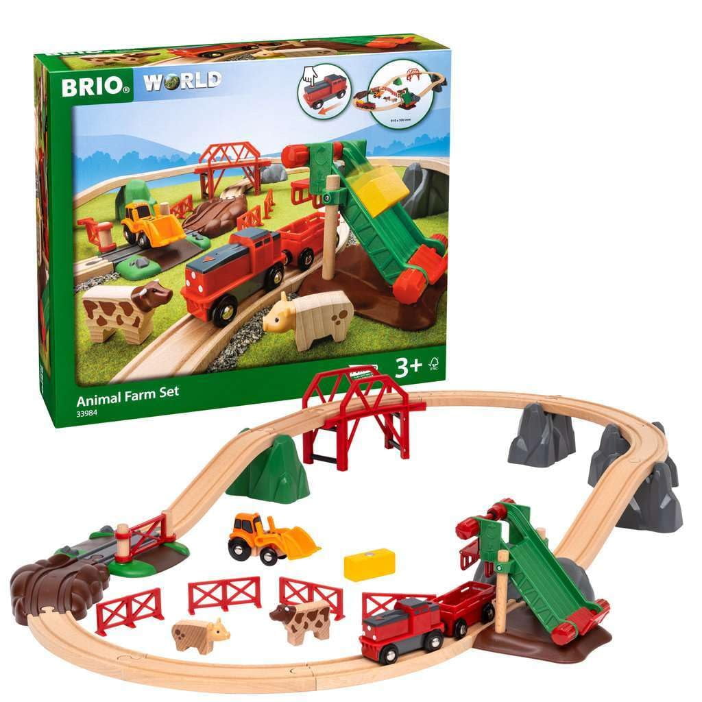 Set De Tren De Juguete Brio 33984 Animal Farm Para Niños De Más De 3 Años