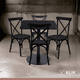thumbnail image 2 of Mesa restaurant 70x70 Tubo Metal cubierta MDF + 4 Sillas Crossback Danubio - Negra, 2 of 8