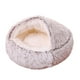 thumbnail image 4 of Cama redonda para gatos, cama para perros pequeños, cojín para gatos, cama tipo cueva, lavable, cómoda y cálida, nido tipo cueva, refugio para gatitos Café claro de 40 cm., 4 of 5
