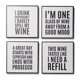 thumbnail image 1 of Juego de 4 posavasos de cerámica American Atelier con frases divertidas, 1 of 6
