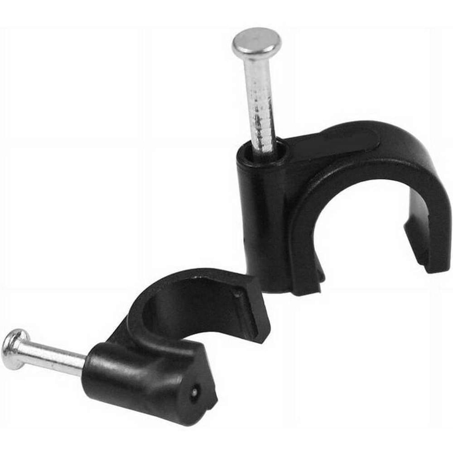 Gen - 25x Grampa Grapa Clavo Para Cable De Red Cat6 Coaxial Pinza Negro