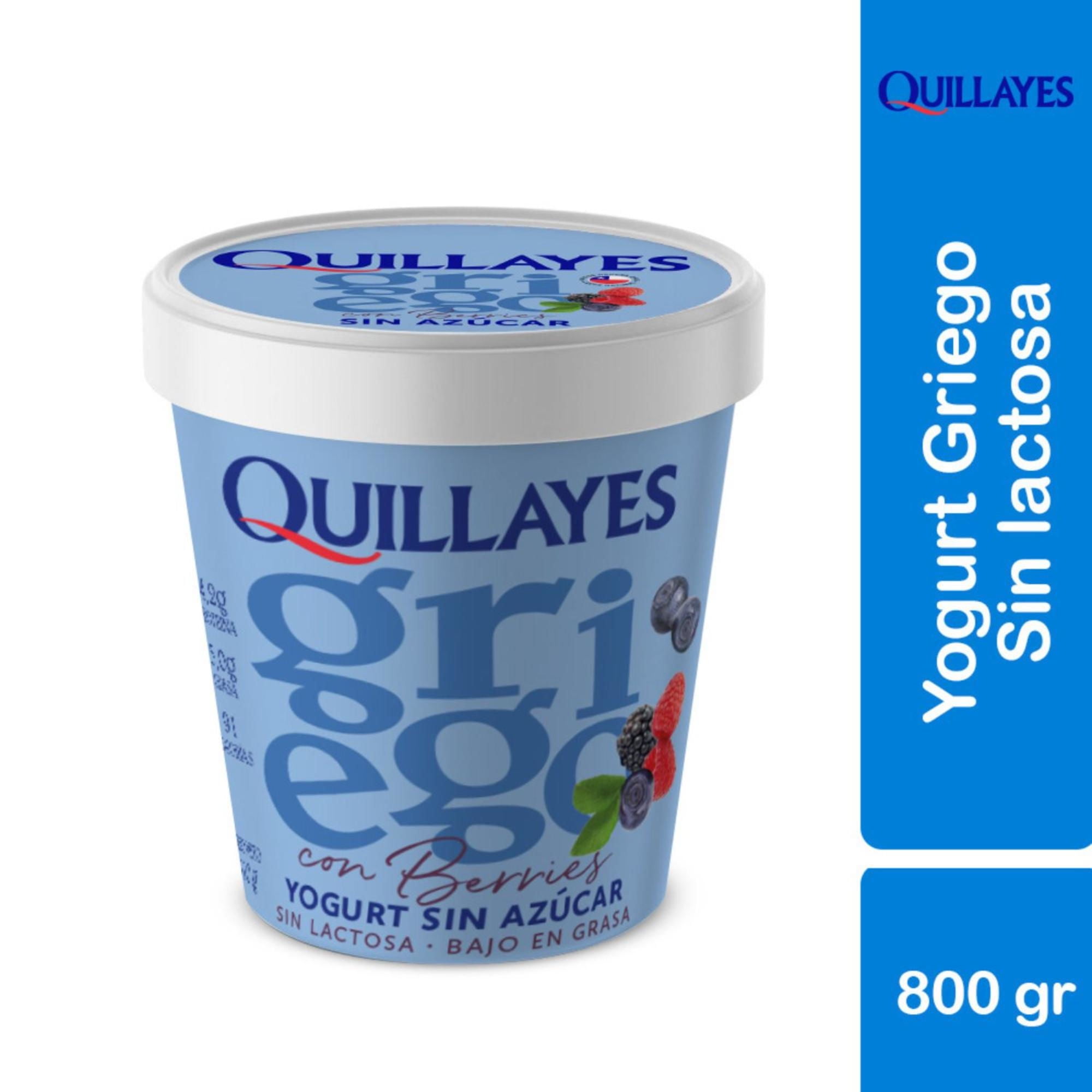 Yoghurt Griego Sin Azúcar Sabor Berries Pote 800 gr Quillayes