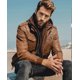 thumbnail image 2 of Chaqueta de Cuero Genuino Caballeros Hombre Moda Masculina, 2 of 3