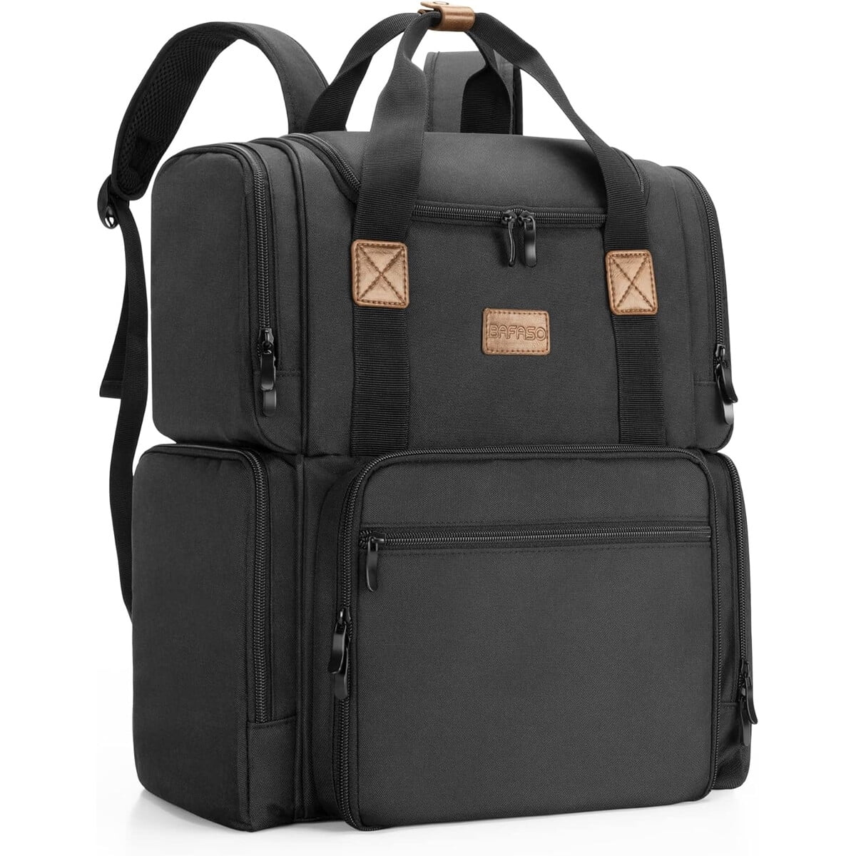 Neceser Bafaso Nylon 3 Bolsas Removibles Viaje Negro