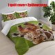 thumbnail image 1 of 3pcs Giraffe Unique Spotted Pattern Bedding Set | Duvet Cover and 2 Pillowcases All Season, 1 of 5