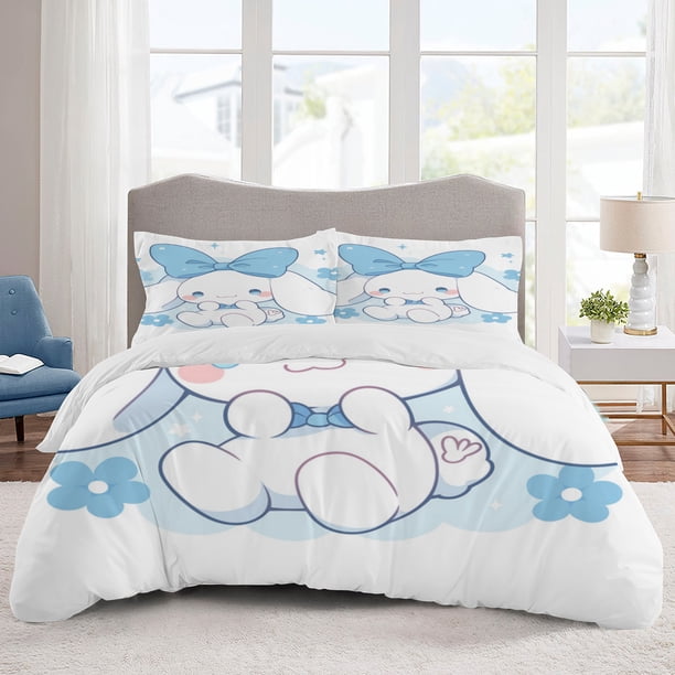 Cinnamoroll Bedding Sets Cartoon Duvet Cover Lightweight 3 Piece Bet Sets for Kids Boys Girls